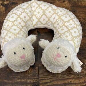 Maison Chic Baby Neck Pillow Lamb Sheep Plush Quatrefoil Travel Support